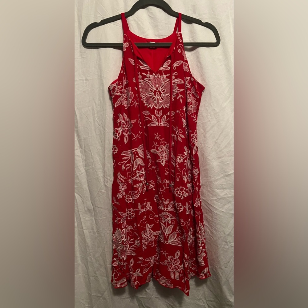 Floral Red Dress